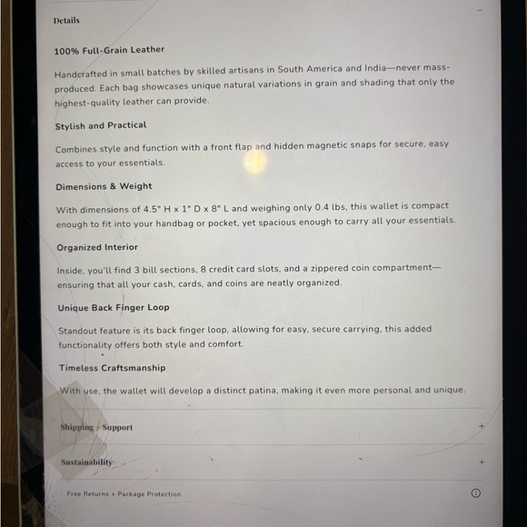 Latico Cognac Leather Terry Wallet - Picture 7 of 7